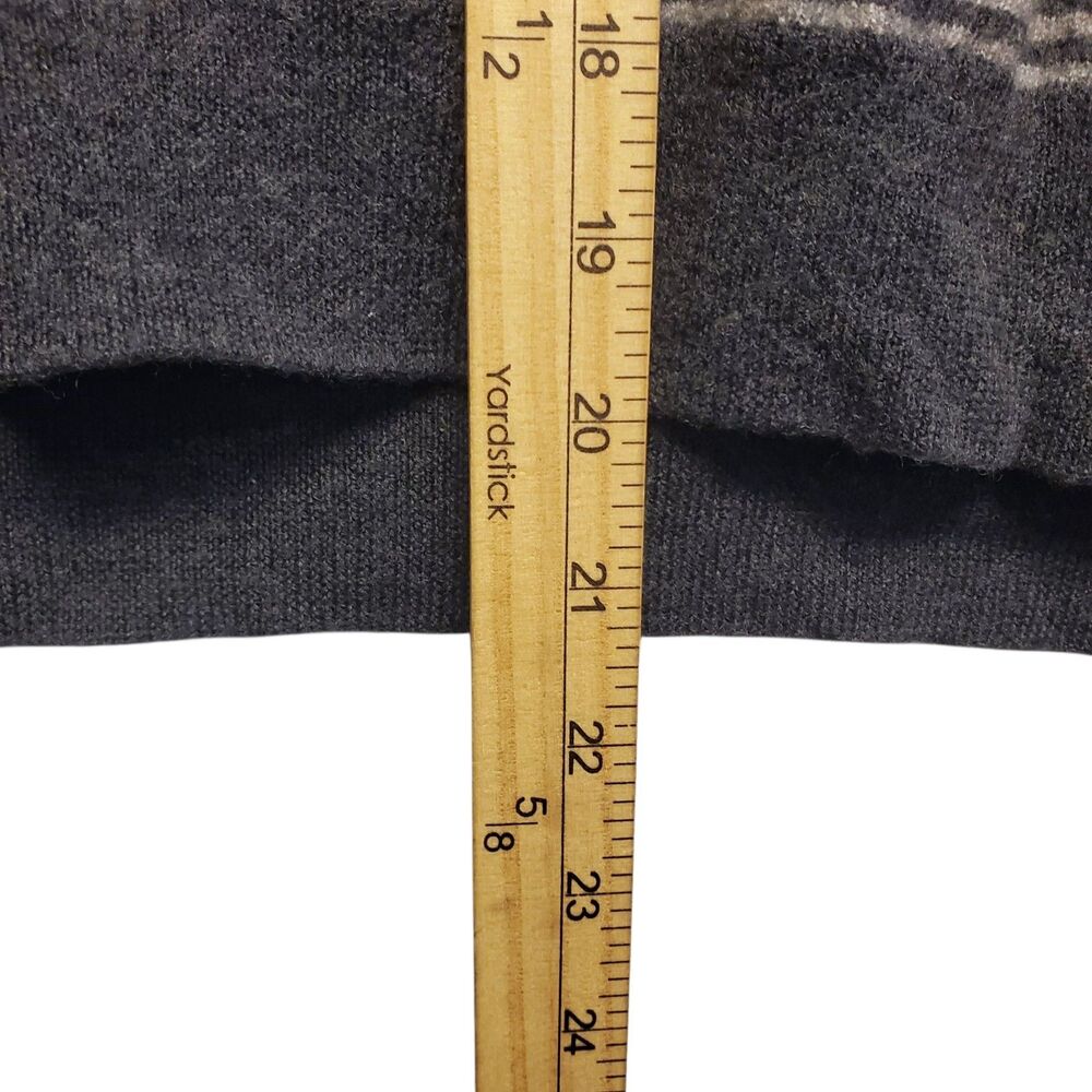 THE MEN'S STORE Bloomingdale's Sweater Mens Large Gray Striped 100% Merino Wool - Picture 7 of 8